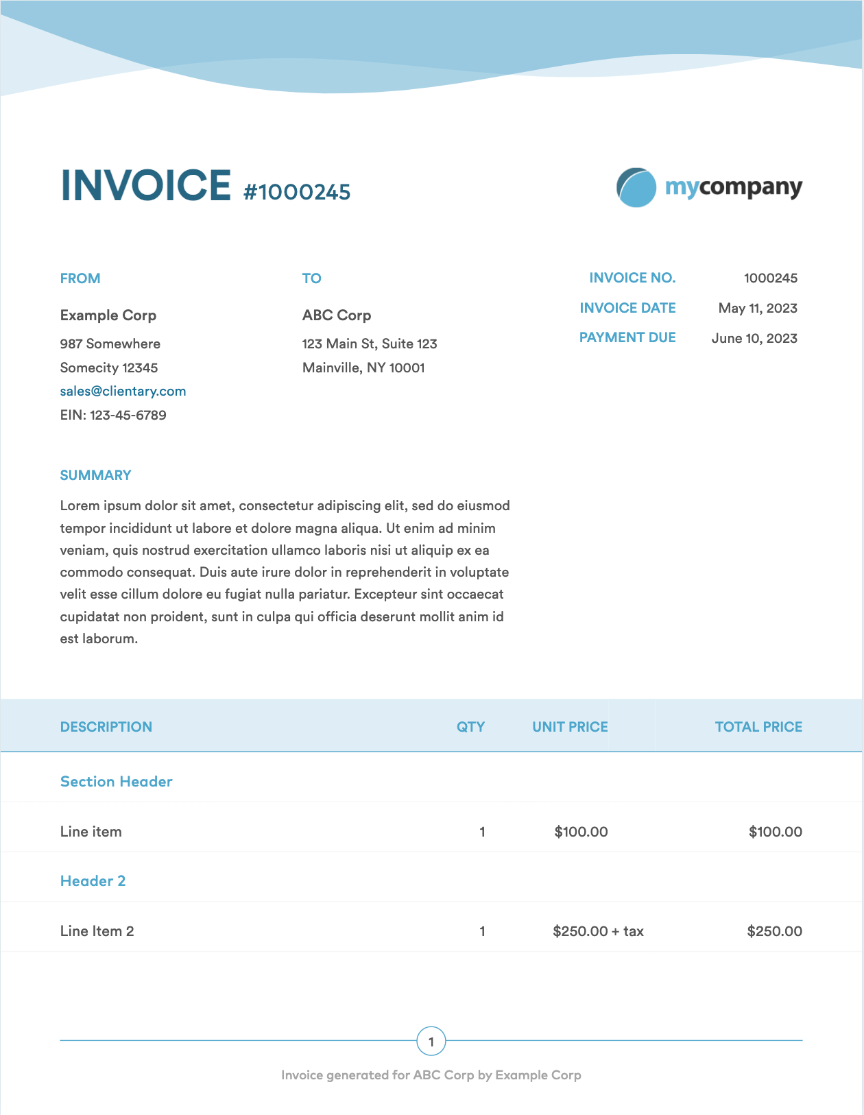 Free Invoice Templates - Customizable with HTML and CSS - Download ...